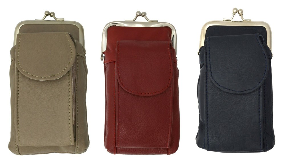 Genuine Leather Holder Lighter Small Phone Pocket Soft Cigarette Case US SELLER