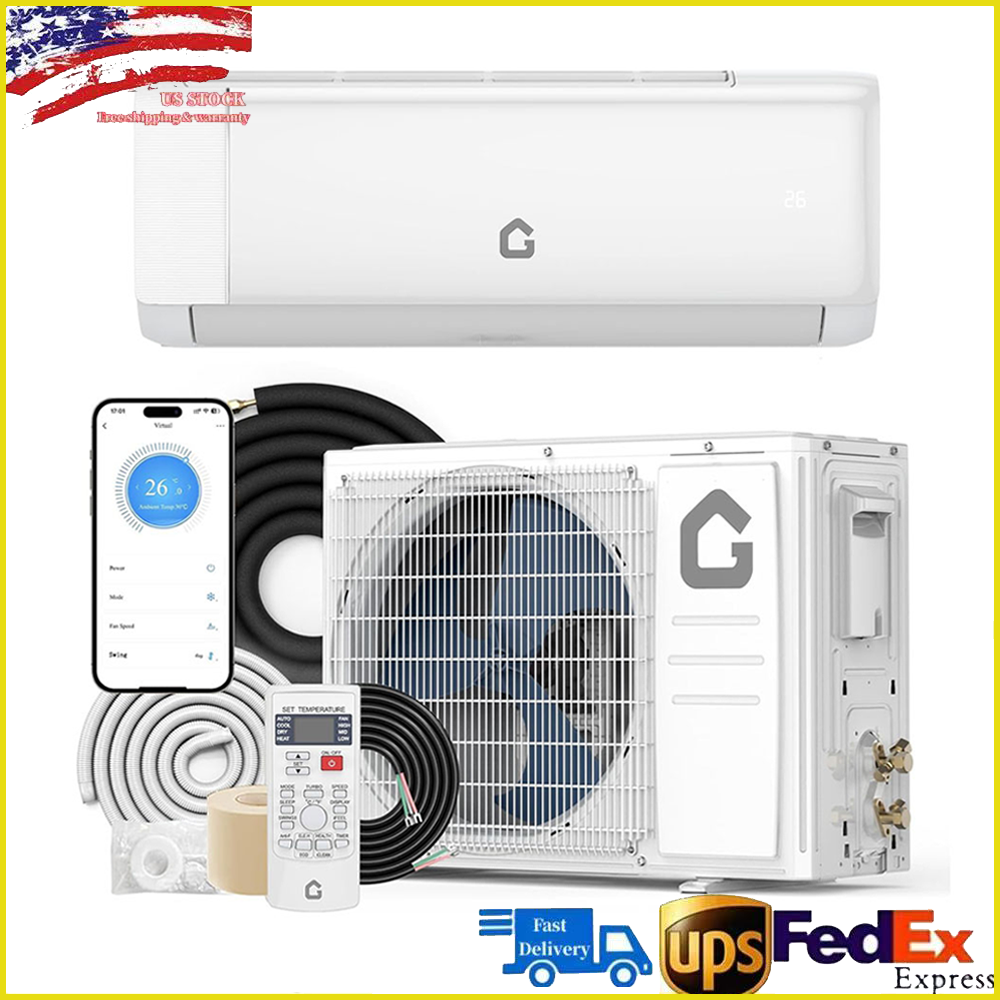 9000 BTU WiFi Mini Split AC Heat Pump 18.5 SEER 230V Inverter Kit