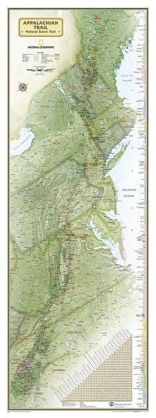 National Geographic Appalachian Trail Wall Map in Gift Box