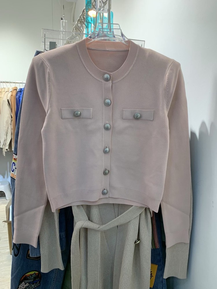 Women L'AGENCE Round Neck Knit Long Sleeve Top
