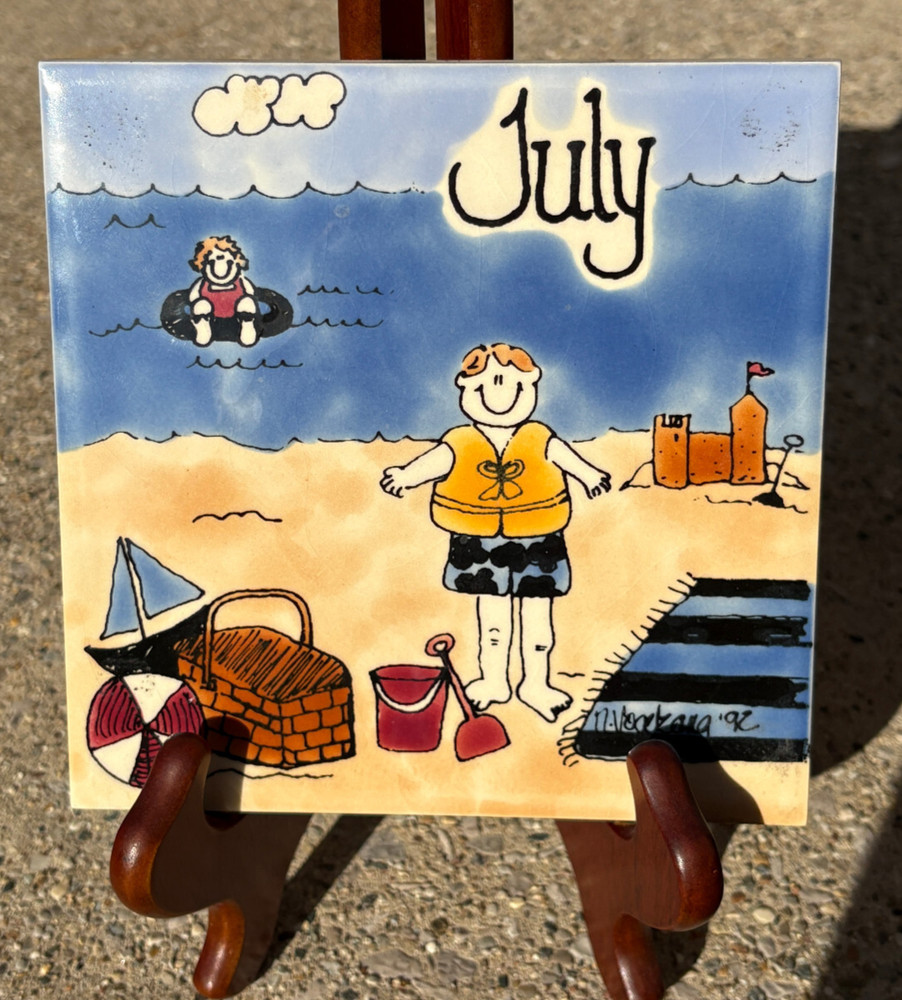 H&R Johnson England July Tile Nancy DeYoung Vogelzang Trivet Wall Art - 6 x 6 In