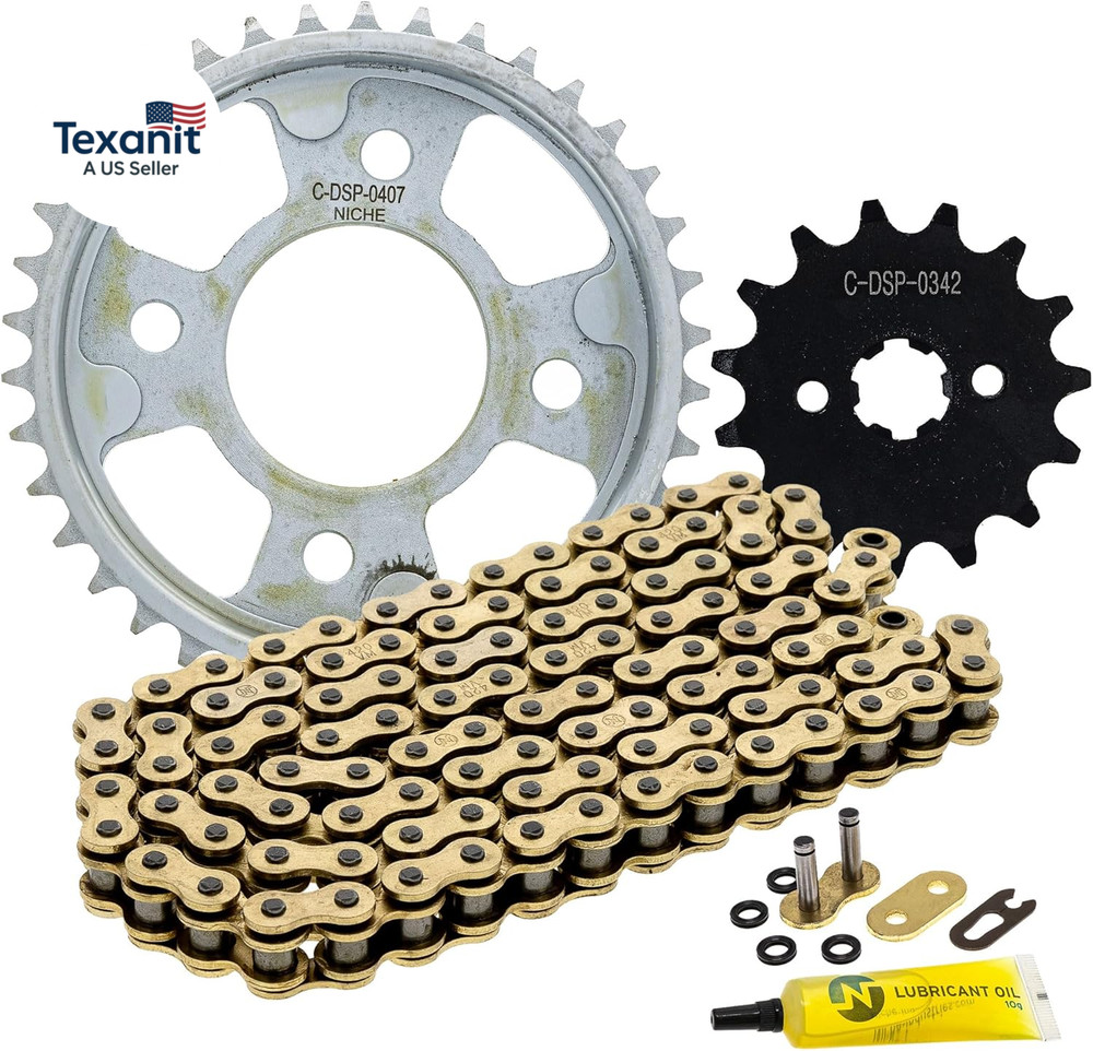 Drive Sprocket Chain Combo for Honda Grom 125 Front 15 Rear 38 Tooth 420 X-Ring
