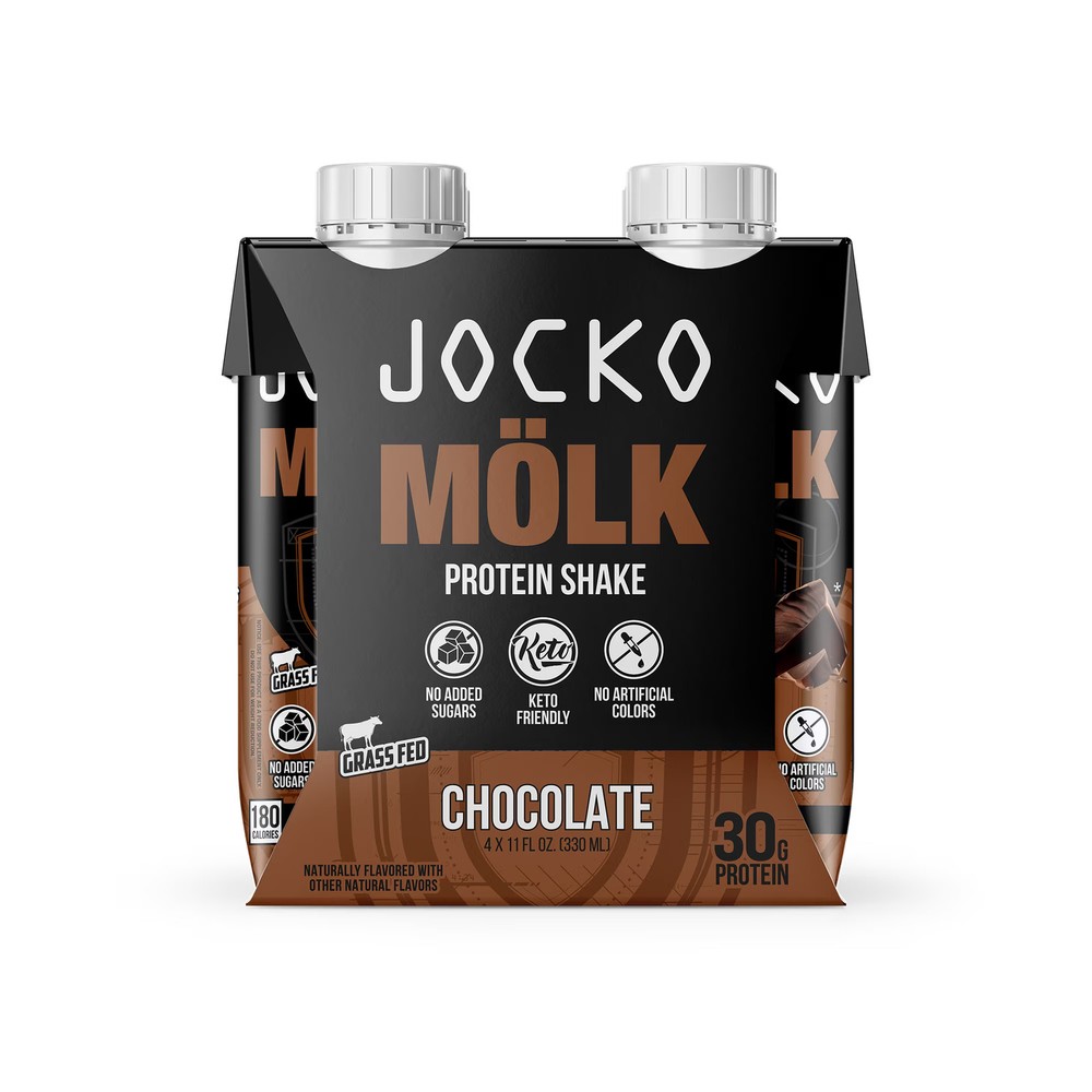 Jocko Fuel Protein Shake, Chocolate, 11oz, 4 Count, 30g Protein