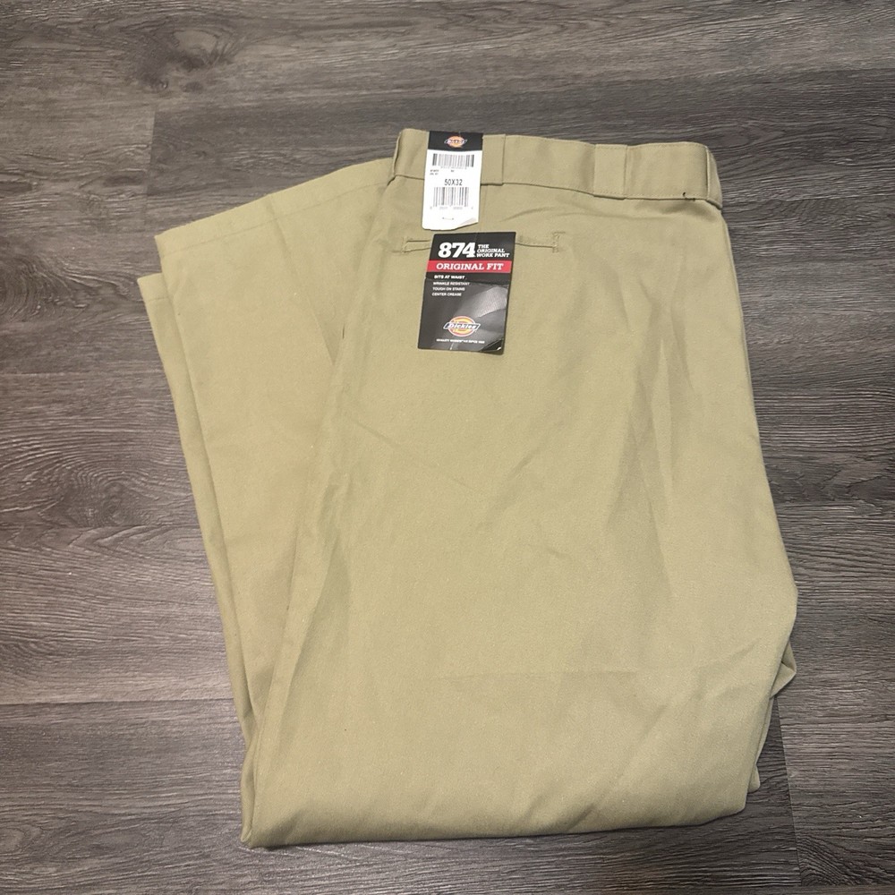 Dickies 874 Original Fit Work Pants Tan Beige 50x32 NWT New With Tags