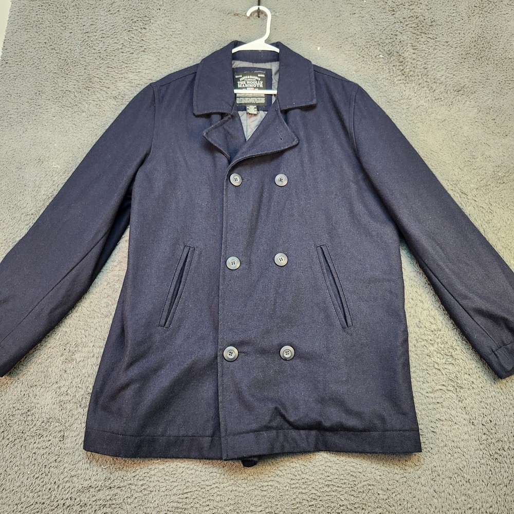 Steve & Barrys Mens Large Wool Blend Woolly Mammoth Peacoat Jacket