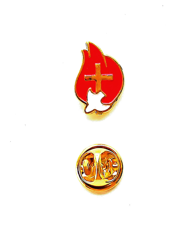 Red Flame Confirmation Lapel Pin