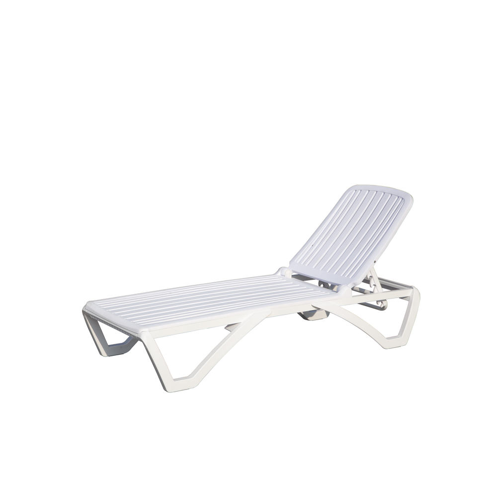 Adjustable Poolside Chaise Lounge Tanning Bed Chair with Reclining Back