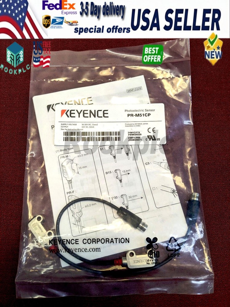 1PC New Keyence PR-M51CP Photoelectric Sensor PRM51CP Fast Ship  US Free TAX