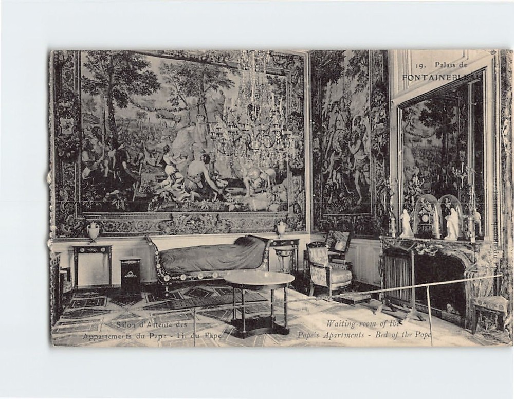Postcard Waiting Room of the Pope's Apartments Château de Fontainebleau France