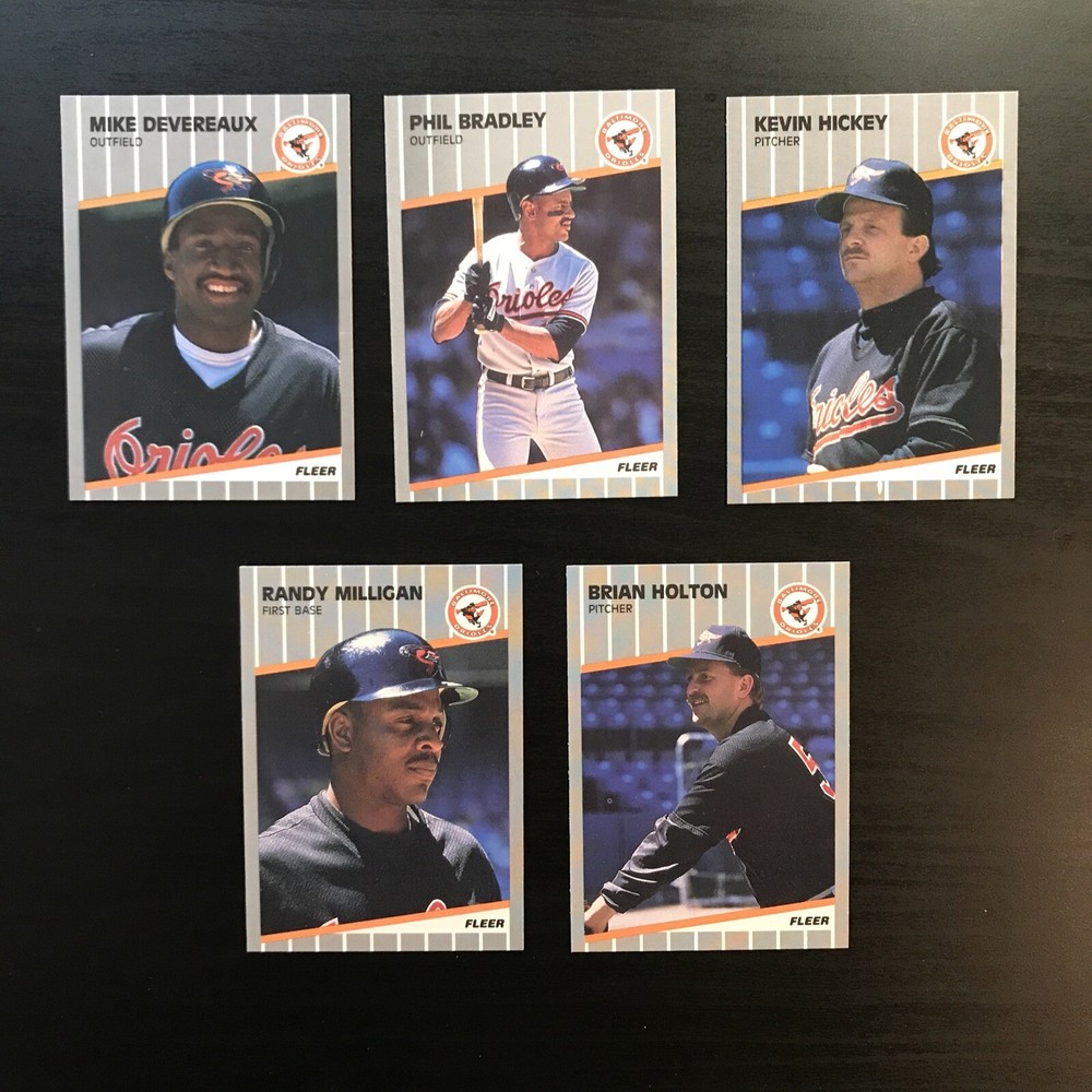 5 Card Baltimore Orioles Lot Nm - 1989 Fleer Update Baseball