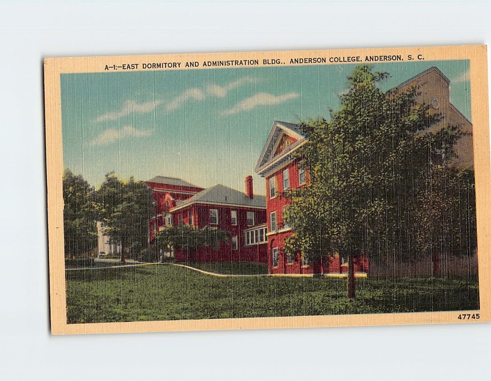 Postcard Administration Building Anderson College Anderson South Carolina USA
