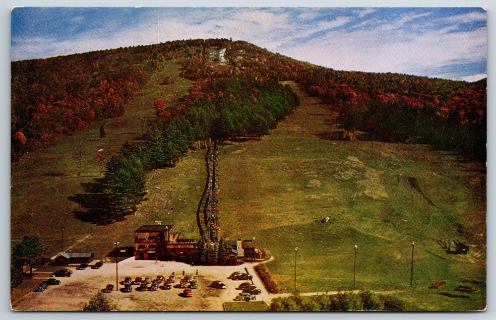 North Conway New Hampshire~Mt Cranmore & Skimobile Tramway~Vintage Postcard