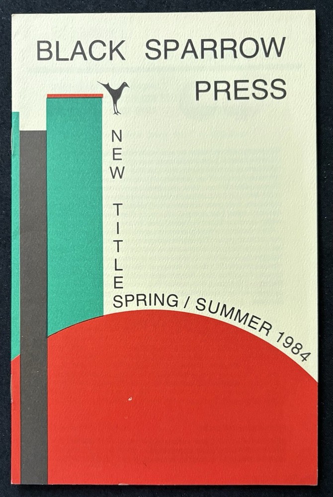 Black Sparrow Press 1984 Spring/Summer Catalog Robert Creeley Tom Clark