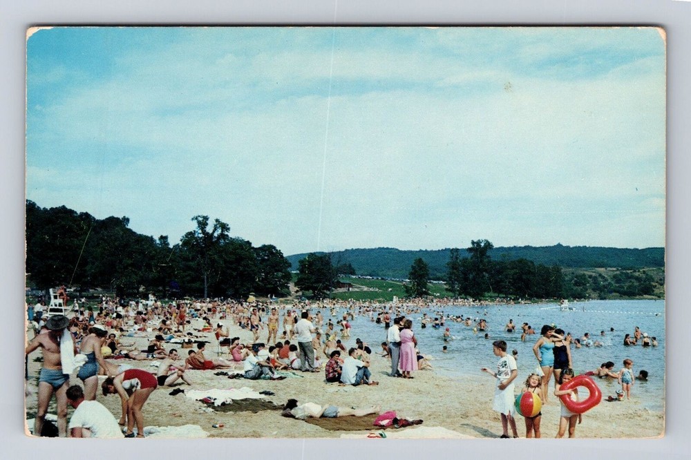 Shellsburg PA-Pennsylvania, Shawnee State Park Beach, Antique Vintage Postcard