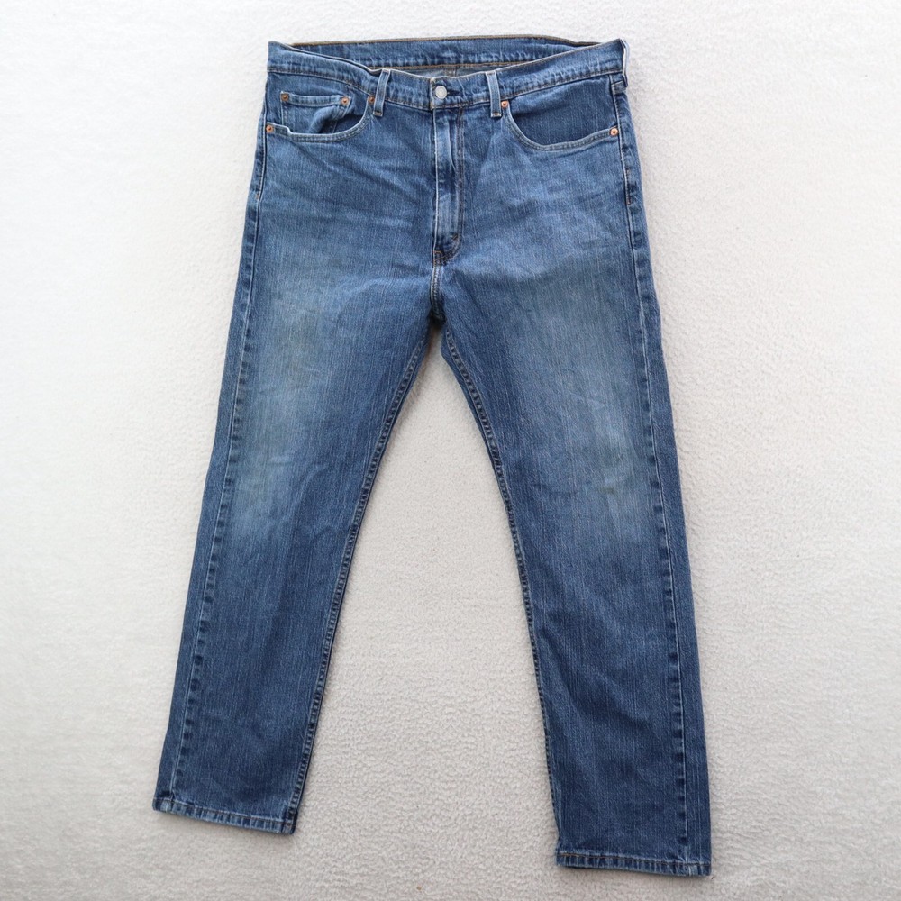 Levi's Jeans Mens 38x30 Blue 505 Straight Medium Wash Regular Fit Denim American