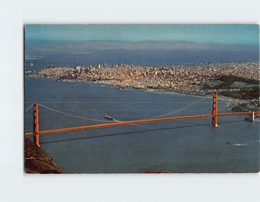 Postcard Air View Of Golden Gate Bridge San Francisco California USA
