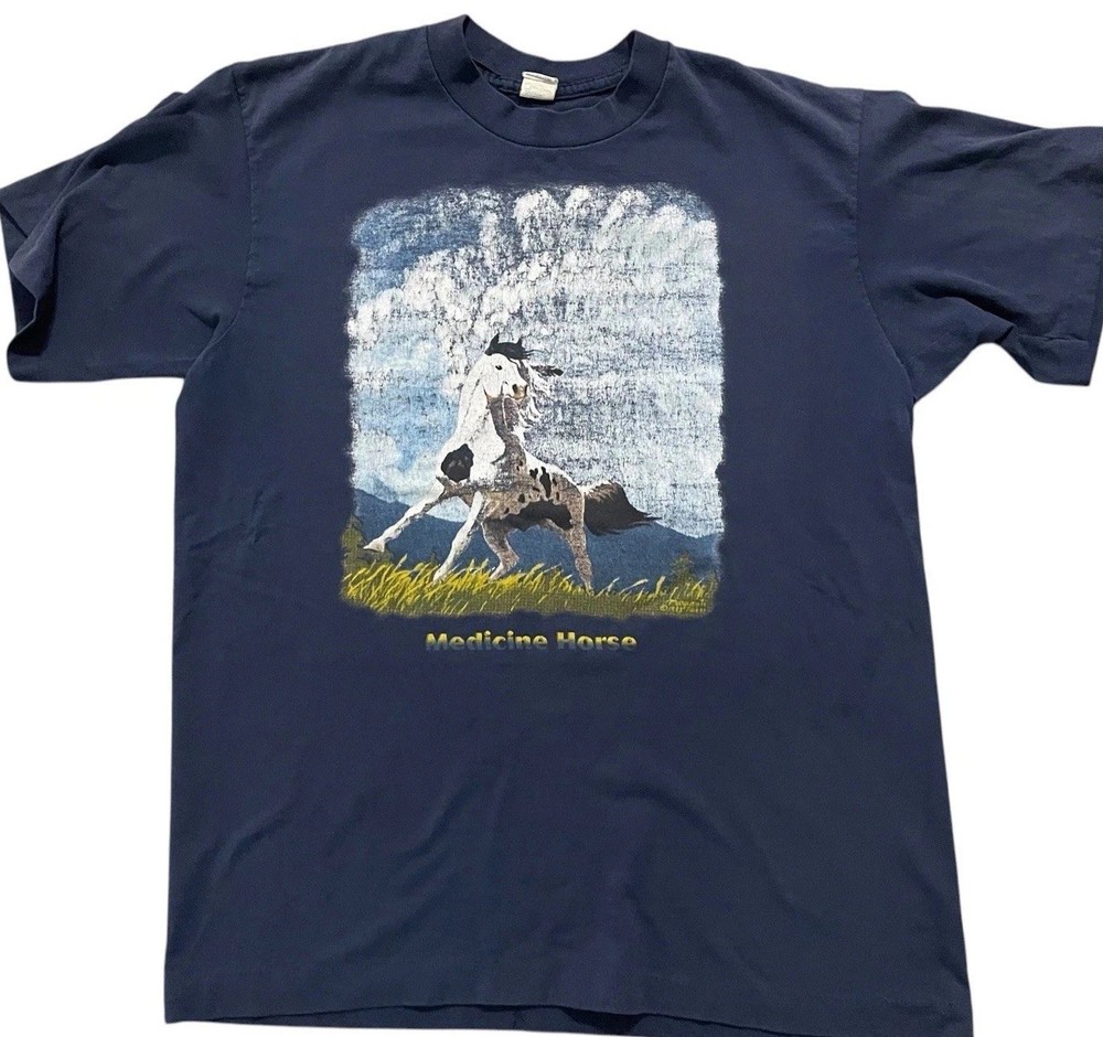 VTG 80’s Special Tees Medicine Horse Adult Size L T-shirt Single Stitch