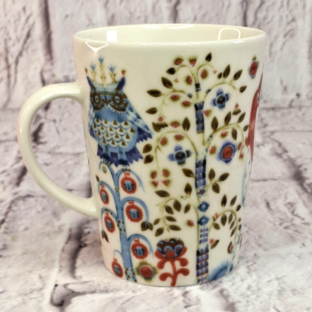 iittala Taika Porcelain Owls Peacocks Coffee Mug Tea Dishwasher & Microwave Safe