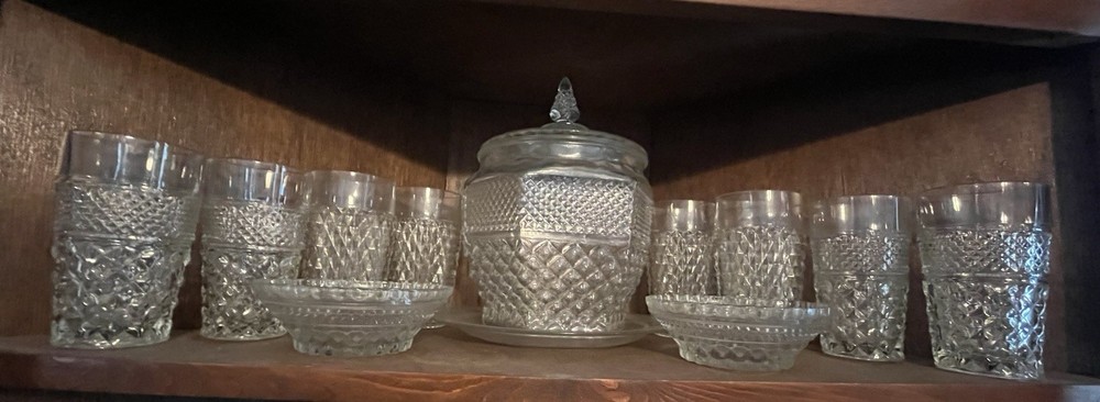 Vintage 1960s Anchor Hocking “Wexford” Glass Set-9 pcs.