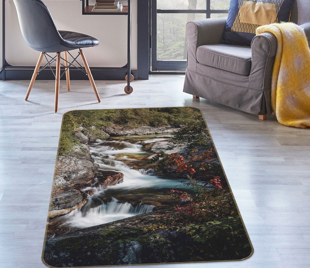 3D River Trees ZHUC2523 Game Non Slip Carpet Mat Photo Carpet Amy