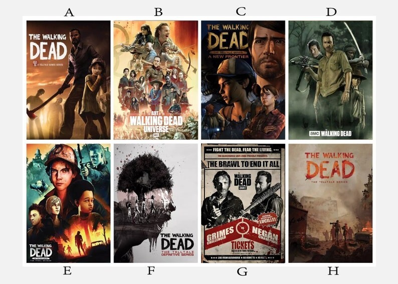 The Walking Dead Wall Art Poster featuring Walkers and Rick Grimes from the TV Series