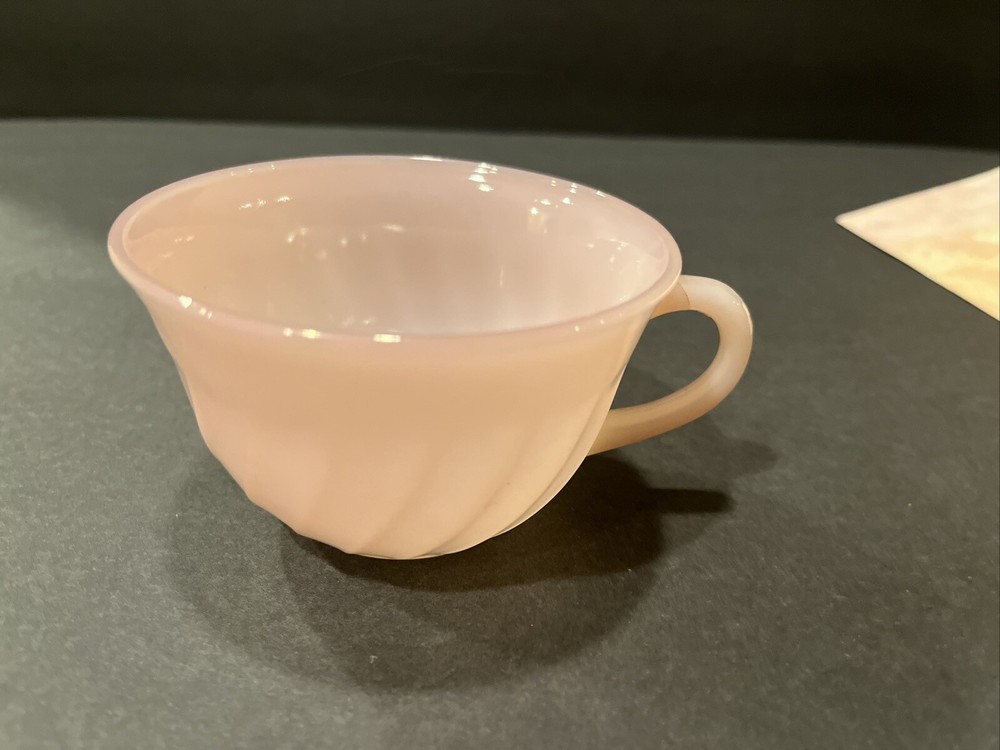 Fire King Oven Ware Pink Swirl Tea Cup