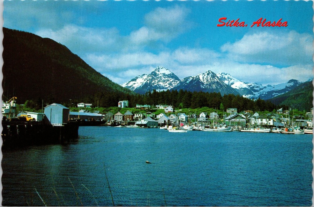Harbor View of Sitka Baranof Island Alaska Vintage Continental Postcard