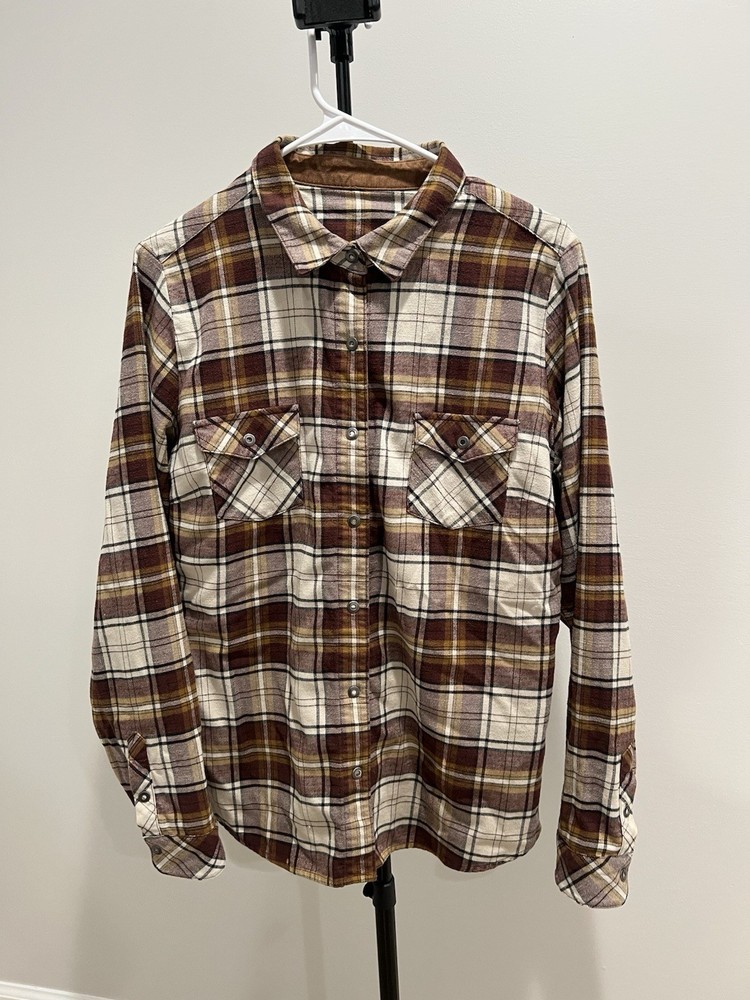 Kuhl Women's Flannel Shirt Tess Long Sleeve Shirt Snap Button 8457