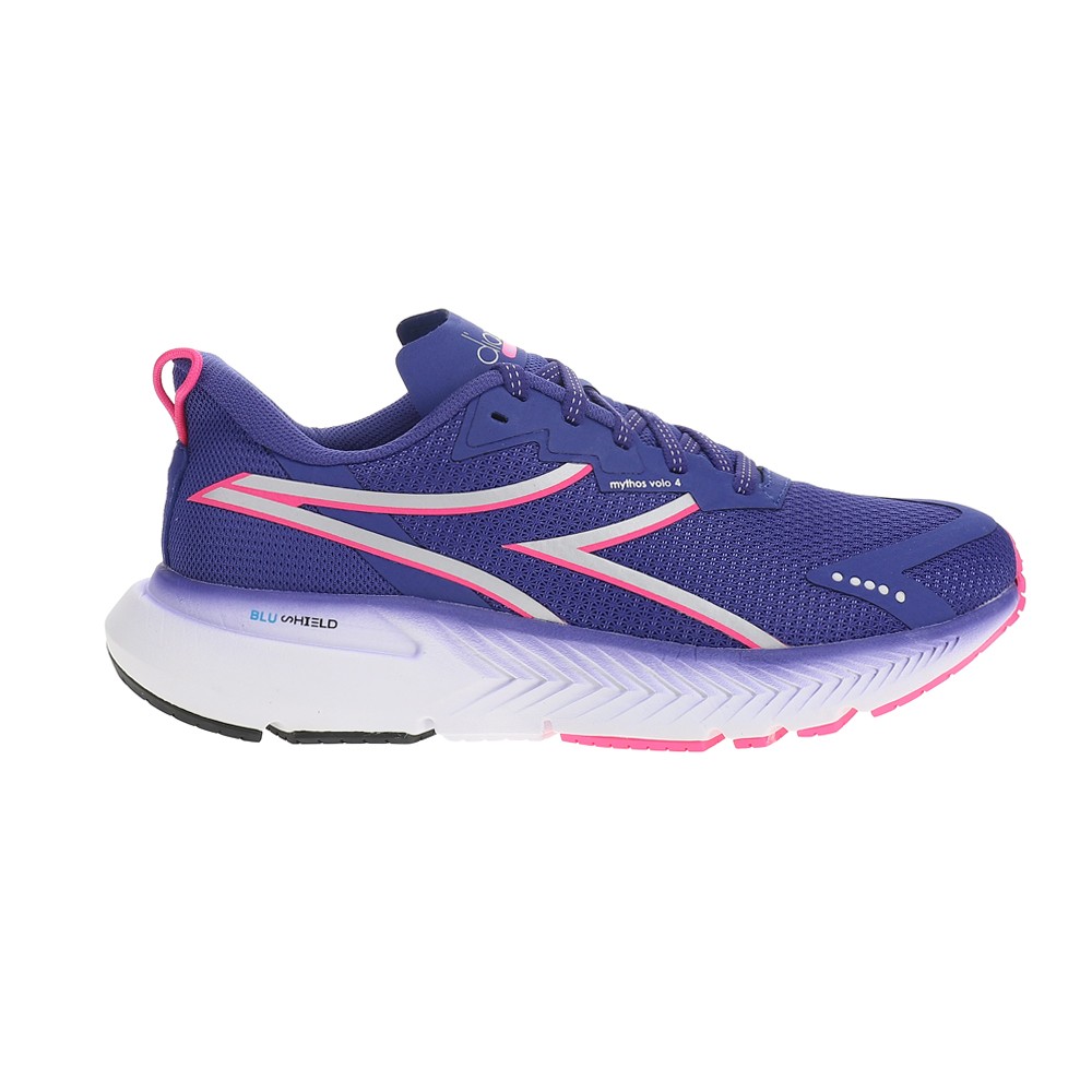 diadora Mythos Blushield Volo 4 Running  Womens Blue, Pink Sneakers Athletic Sho