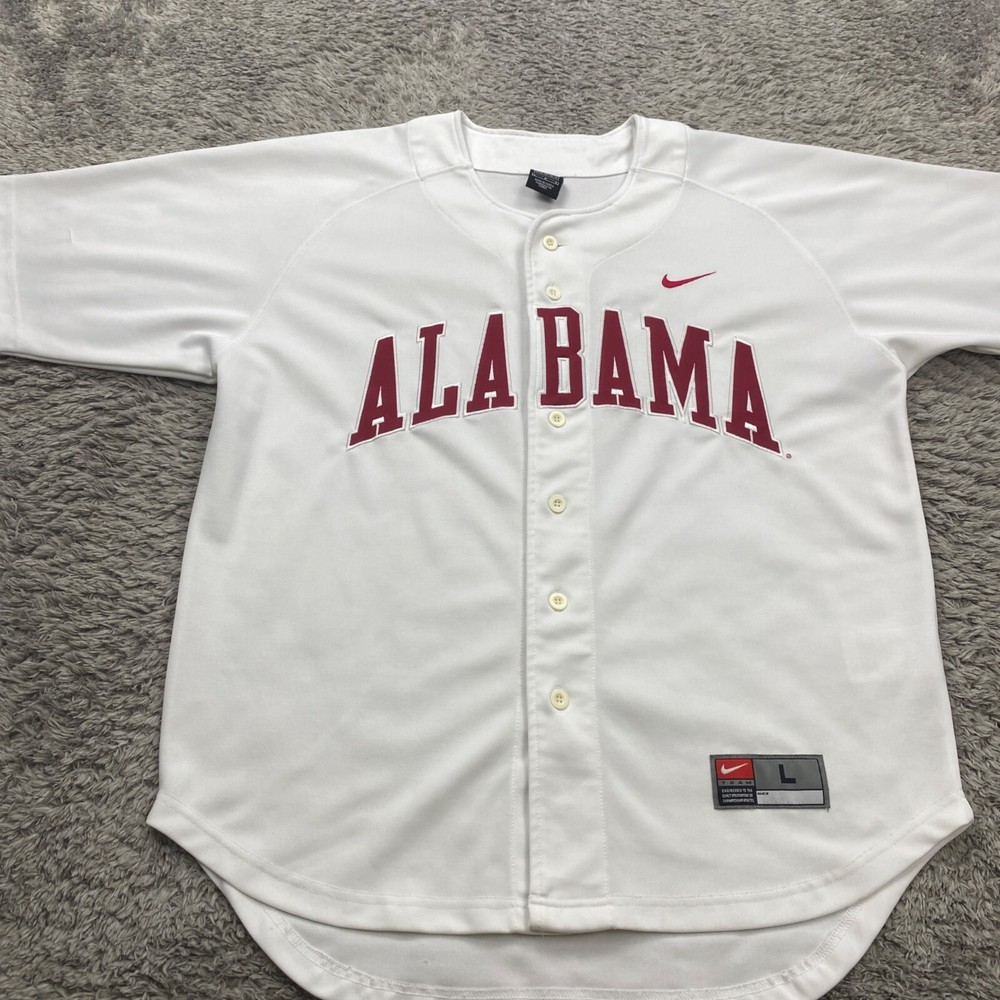 Vintage Alabama Crimson Tide Nike NCAA Baseball Jersey Men's Large White