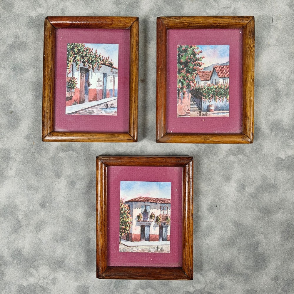 Set of 3 Framed 4x5 Mini Prints - Street Scenes - Signed 