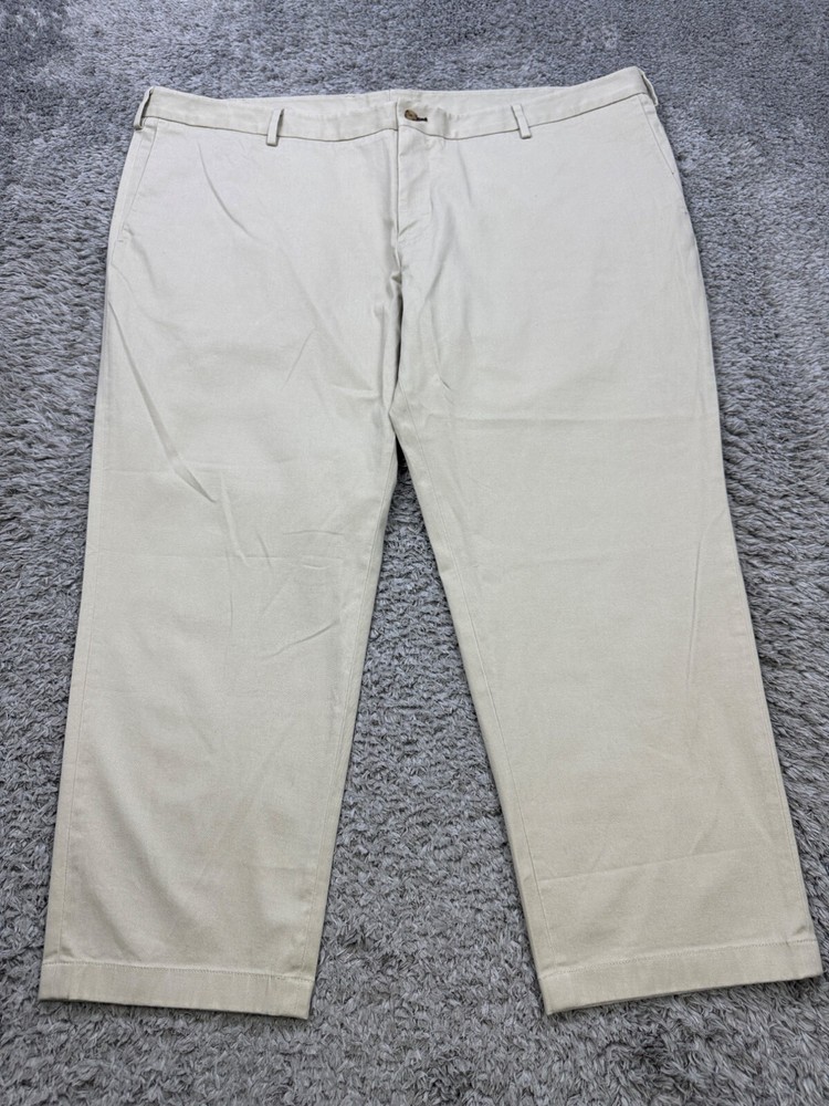 J Hilburn Pants Men 48 Beige Flat Front Casual Career Performance Golf Chino