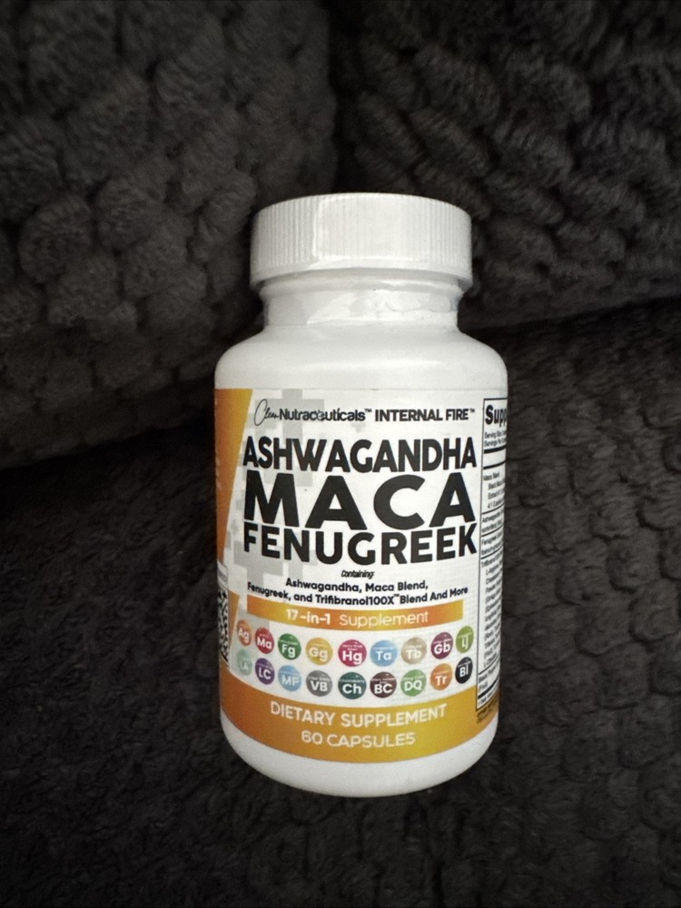 Ashwagandha 5000mg Maca Root 2000mg Fenugreek 3000mg Supplement Caps US 60 Count