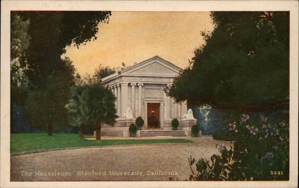 Mausoleum Stanford University California ~ 1920s vintage postcard