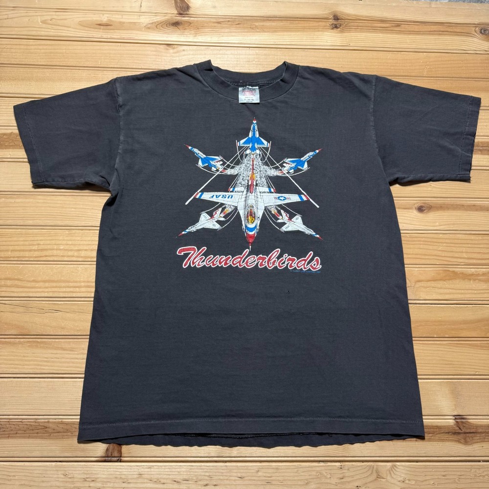 Vintage 1987 US Air Force USAF Thunderbirds Jets Air Show Graphic T-Shirt USA XL
