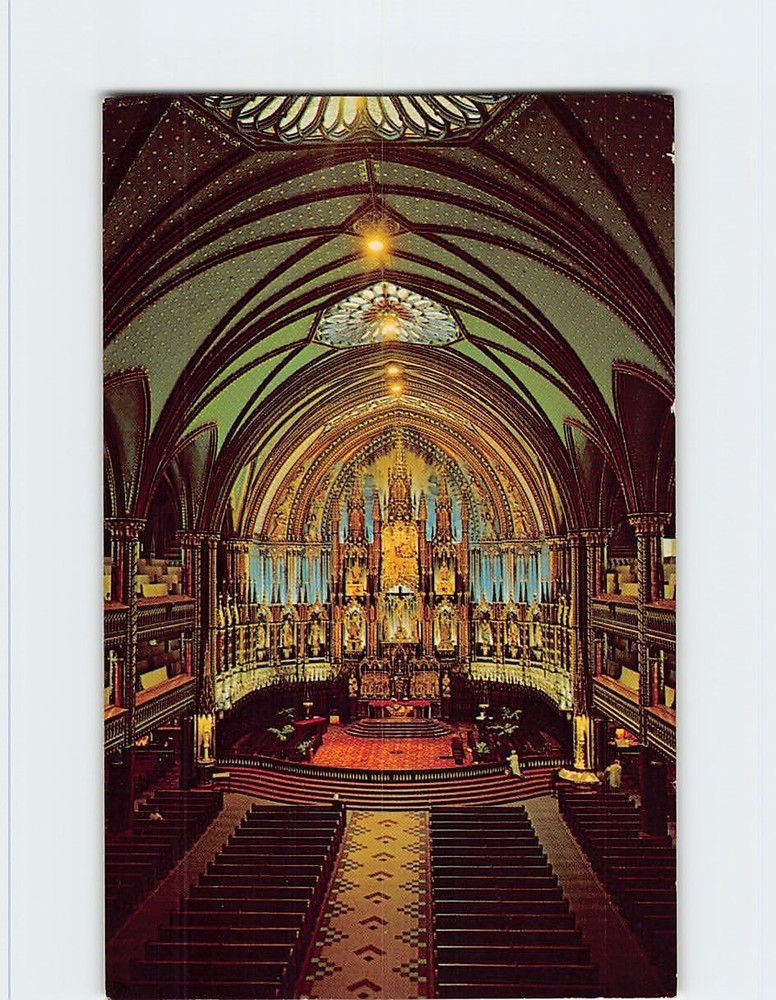 Postcard Interior View of Notre Dame Church Montreal Canada