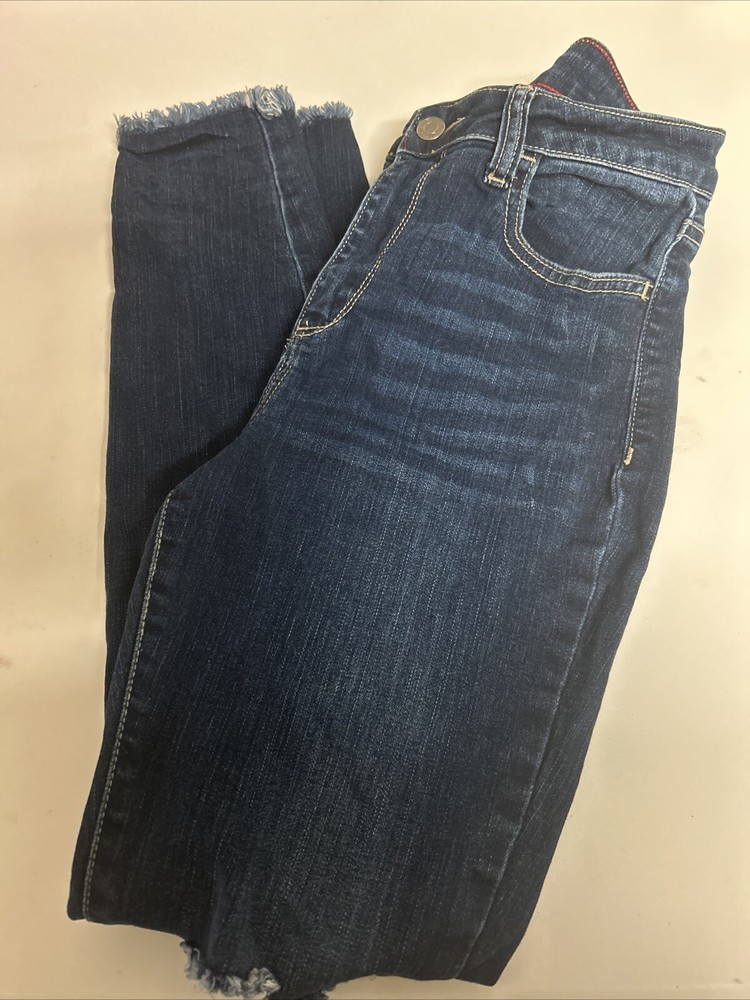 New Cello Size 9 Medium Wash Ripped High Rise Skinny Jeans Distressed Cotton