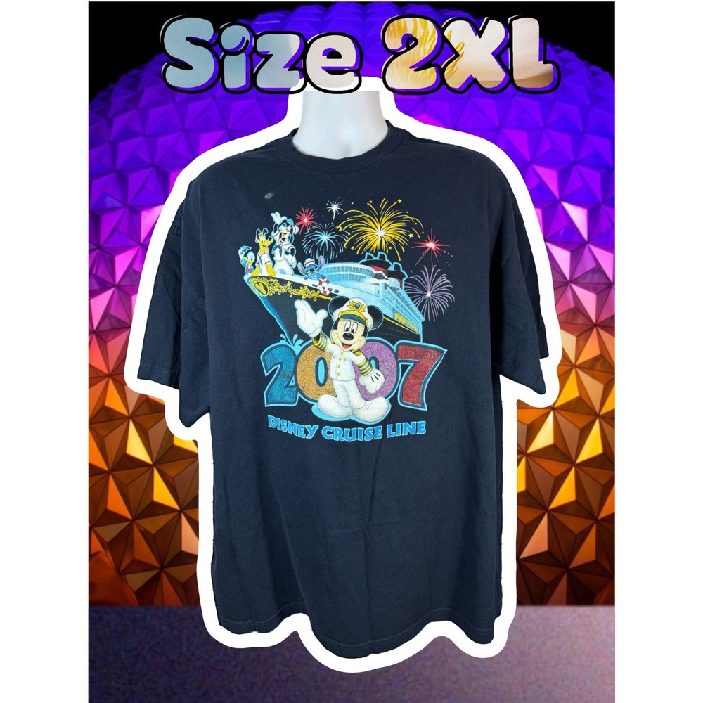 Vintage Disney 2007 Cruise Line T Shirt 2xl Mickey Mouse Blue