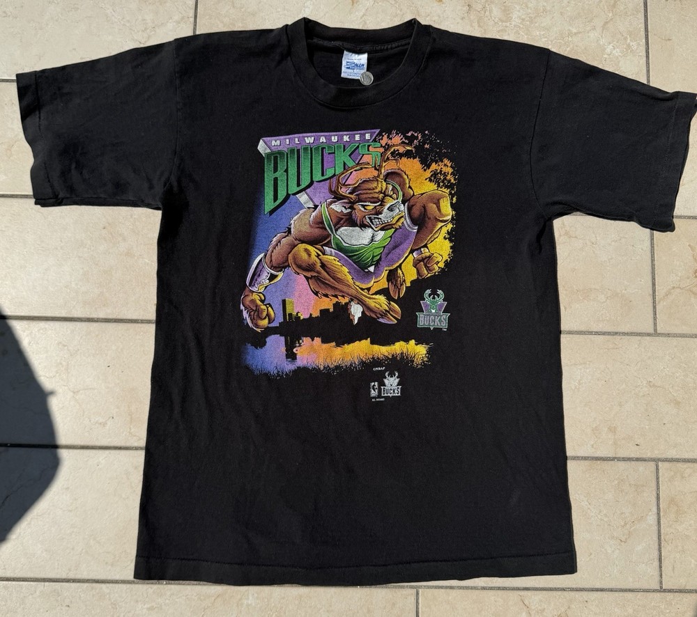 Vintage 90s Milwaukee Bucks Salem Sportswear Superhero