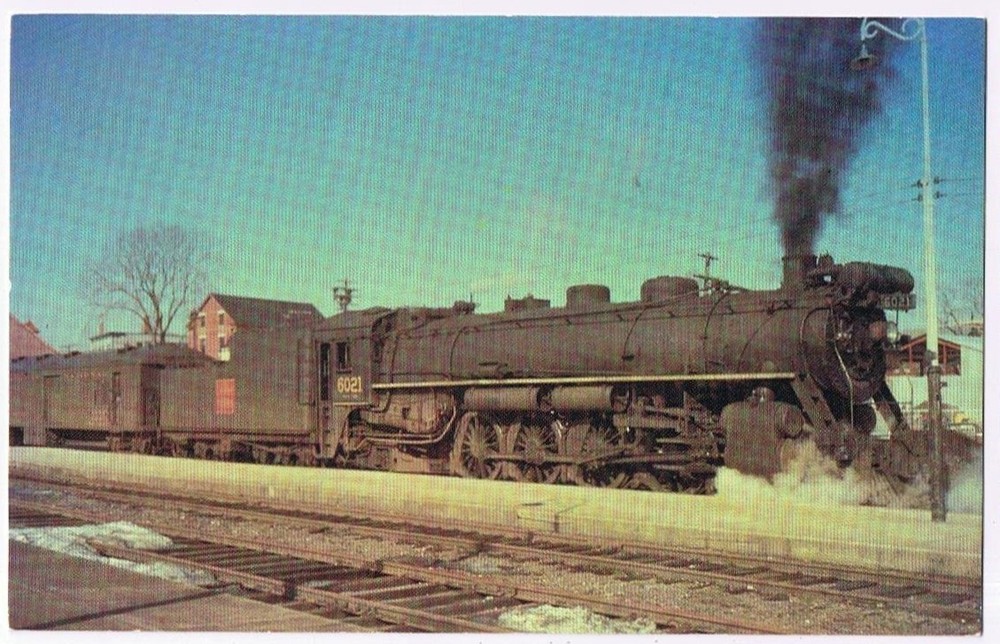 Postcard Train Canadian National Railway 6021 Grand Trunk Station Portland Maine