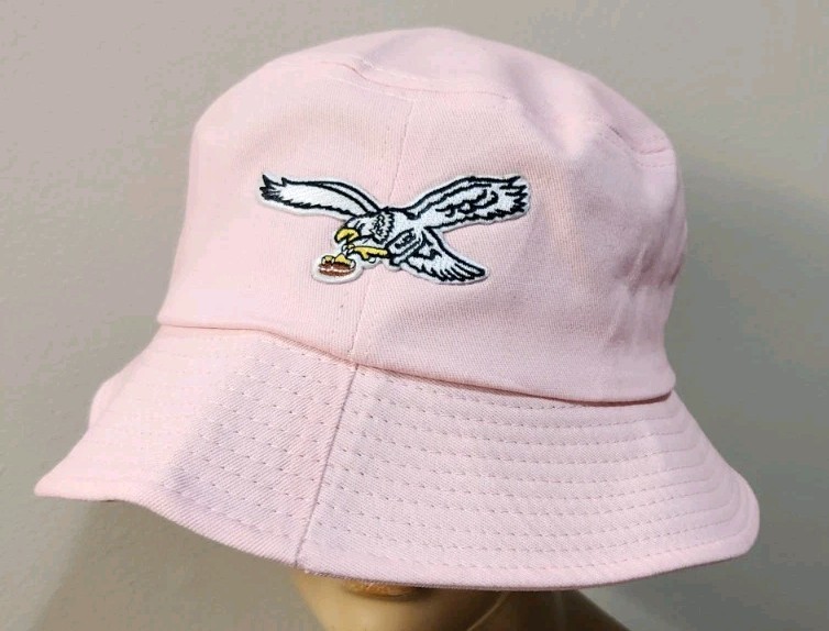 Philadelphia Eagles Throwback White Bird Pink Bucket Hat