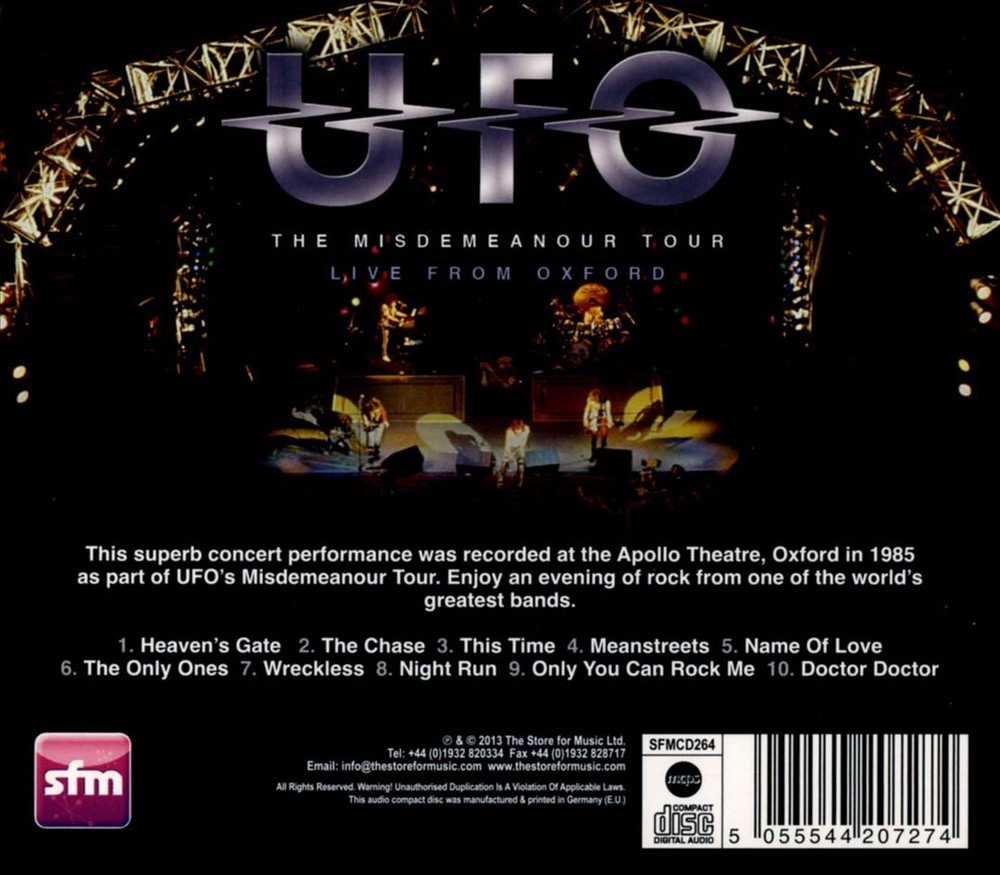 UFO Midemeanour Tour Live Oxford New CD Release