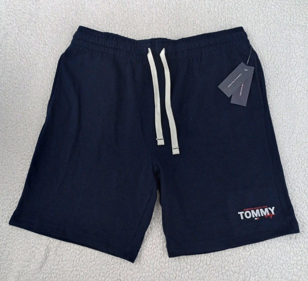 Tommy Hilfiger Men's Loungewear Pajama Shorts Navy Logo Blue Size XL