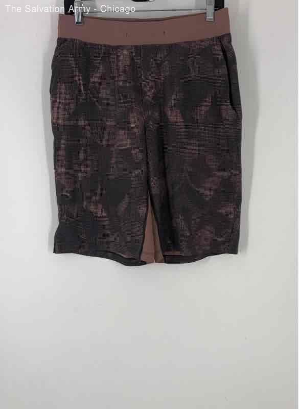 Lululemon Mens Mauve Geometric Print Elastic Waist Athletic Shorts Size Medium