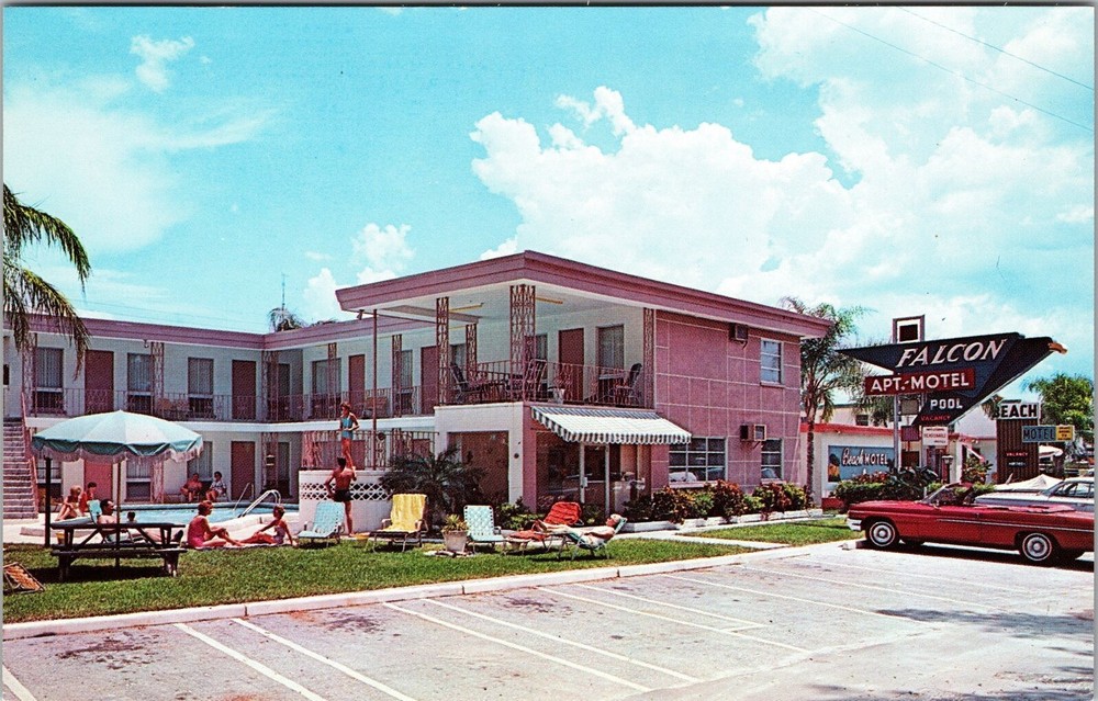Clearwater Beach FL-Florida, Falcon Apartment, Vintage Postcard