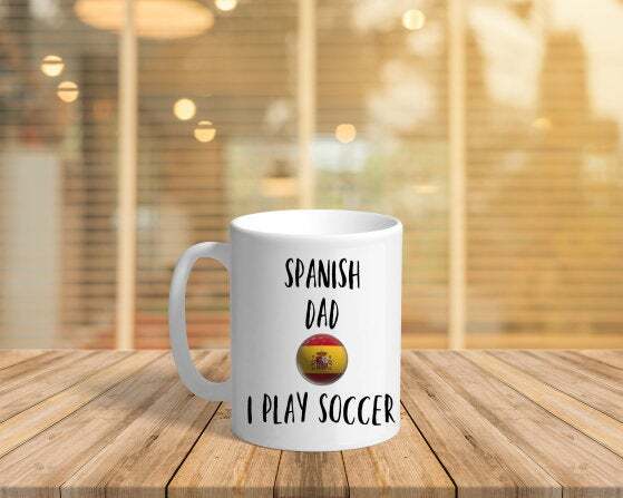 Fathers Day Gift Mug Spanish Dad I Play Soccer Coffee Mug Ceramic Gift Mug