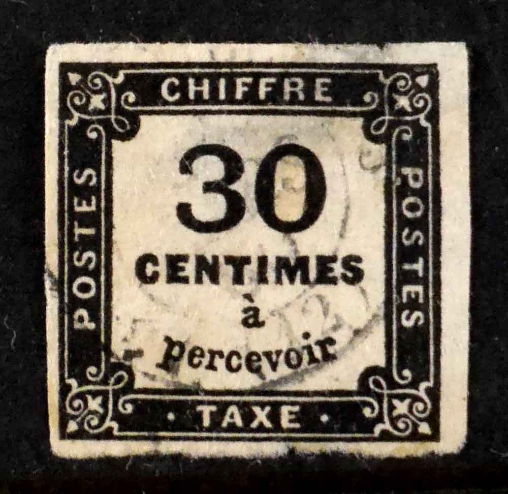 France: 1878 Classic Era Stamp Scott #J7 Cv $125 Thin