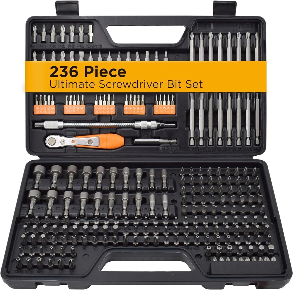 236-Piece Ultimate Screwdriver Bit Set with High-Grade Carbon Steel and Hard-to-Find Bits