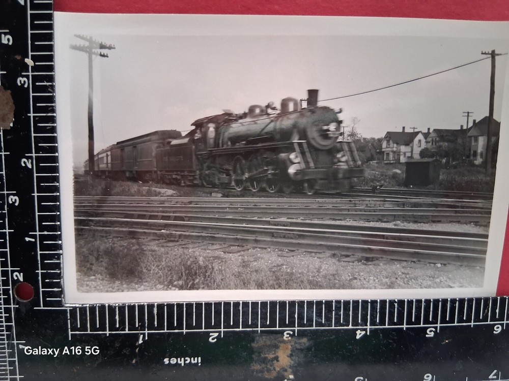 Pere Marquette Railroad 4-6-2 Locomotive #722 Photo Passenger Train Delray 1940