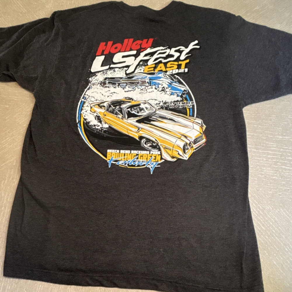 Holley LS Fest East 2021 Cars Racing Graphic Crew Neck Cotton Tee Gray XL